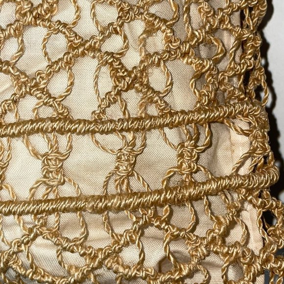 Handmade Straw Natural Raffia Crochet Small Tote Shopper Bag Cotton Lining sta - Picture 4 of 10